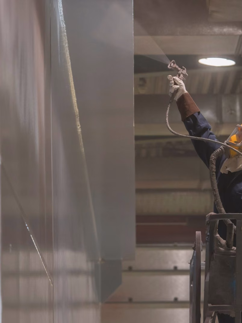 Man spraying paint