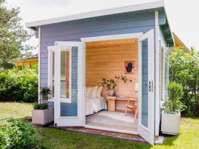 wooden cabin with soothing colour
