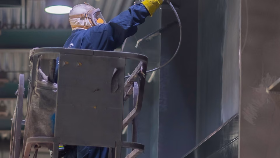 Man spraying paint