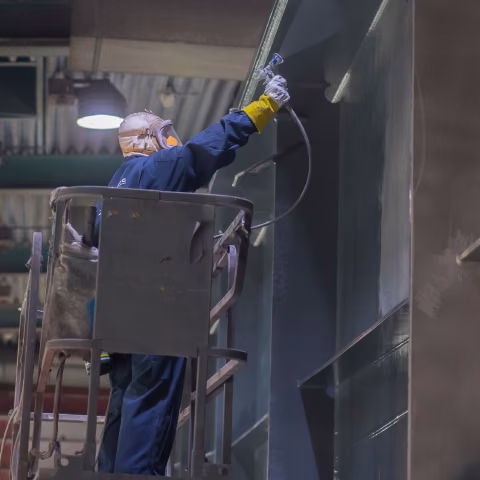 Man spraying paint