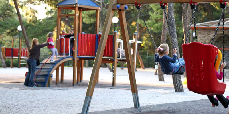 Wooden playground elements